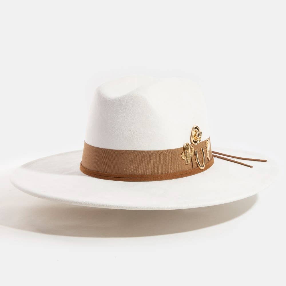 Cowboy Charm Fedora Hat- Ivory - Wild Dandelion BoutiqueCowboy Charm Fedora Hat- IvoryWild Dandelion Boutique