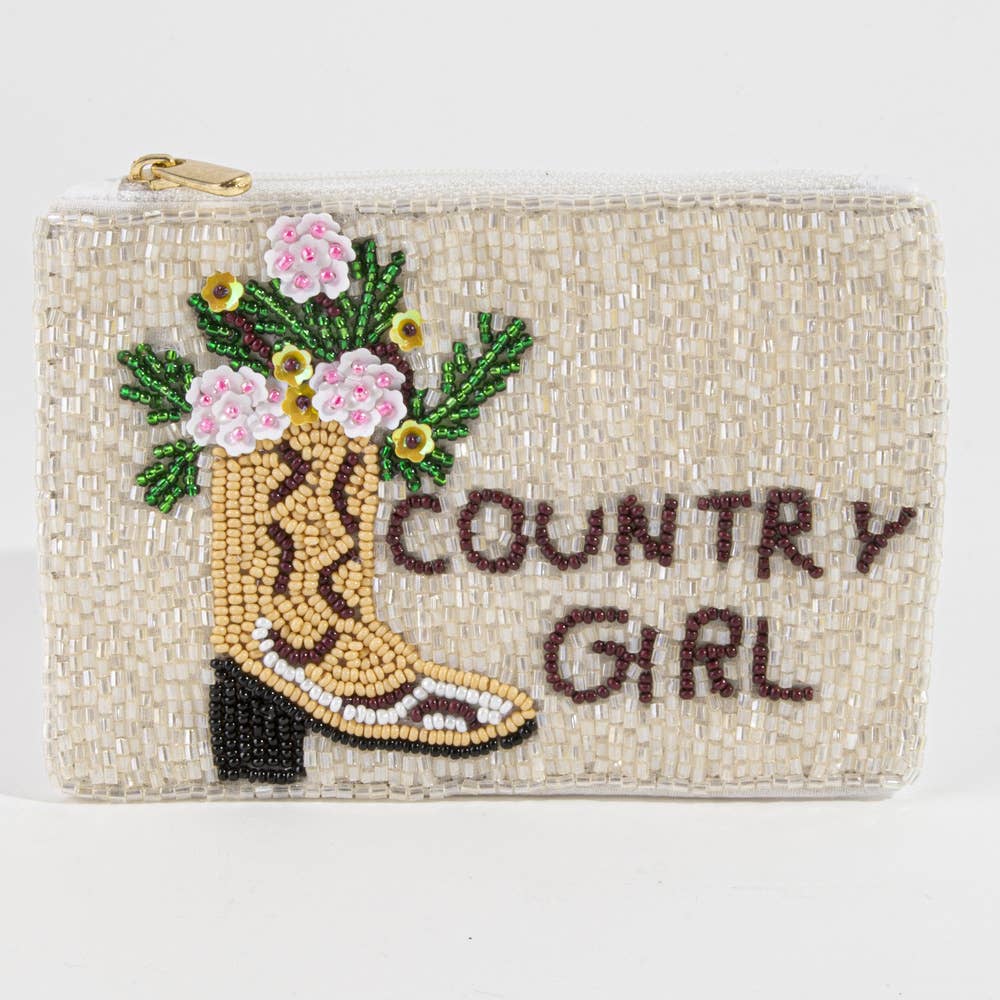 Country Girl Cowboy Boot Beaded Pouch - Wild Dandelion BoutiqueAccessoriesCountry Girl Cowboy Boot Beaded PouchWild Dandelion Boutique