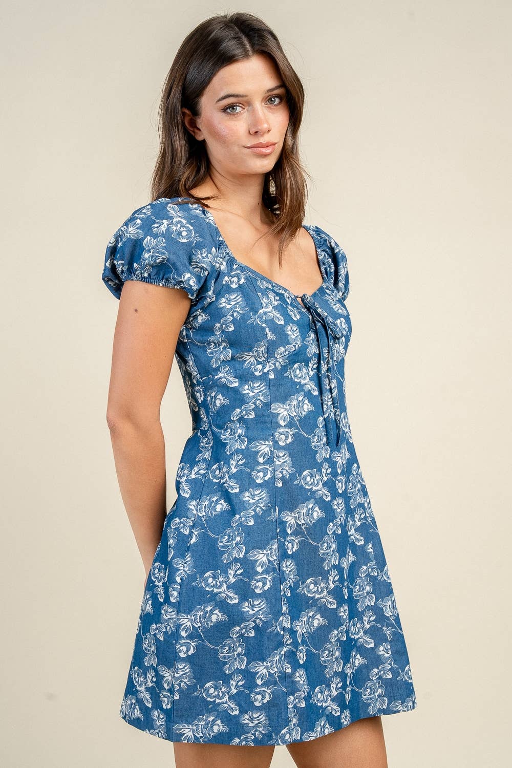 Jean Harlowe Denim Mini Dress - Wild Dandelion BoutiqueDressesJean Harlowe Denim Mini DressWild Dandelion Boutique