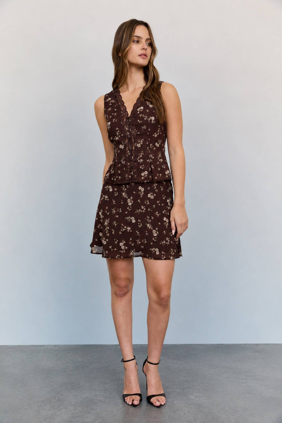 Emmy Floral Lace Trim Skirt