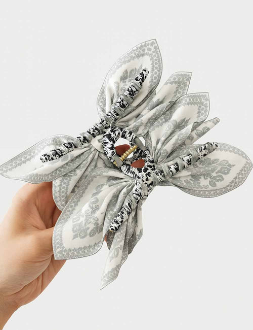 Daisy Mae Paisley Floral Print Bow Knot Hair Clip- White - Wild Dandelion BoutiqueAccessoriesDaisy Mae Paisley Floral Print Bow Knot Hair Clip- WhiteWild Dandelion Boutique