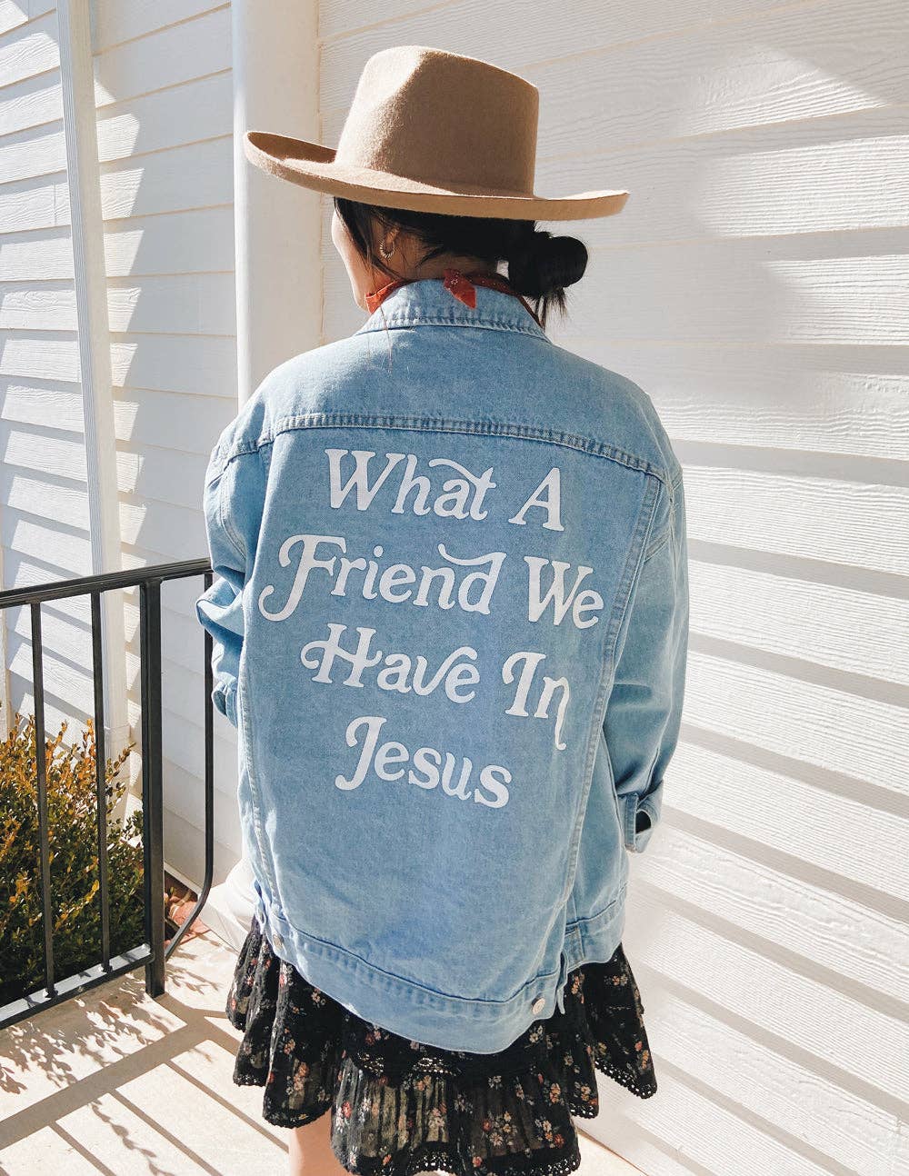 What a Friend In Jesus Denim Jacket - Wild Dandelion BoutiqueJacketWhat a Friend In Jesus Denim JacketWild Dandelion Boutique