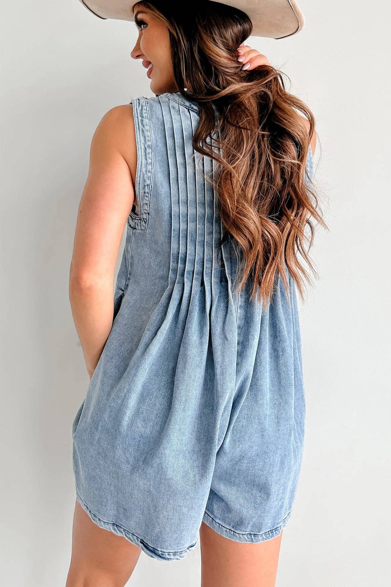 Tenille Denim Romper - Wild Dandelion BoutiqueRomperTenille Denim RomperWild Dandelion Boutique