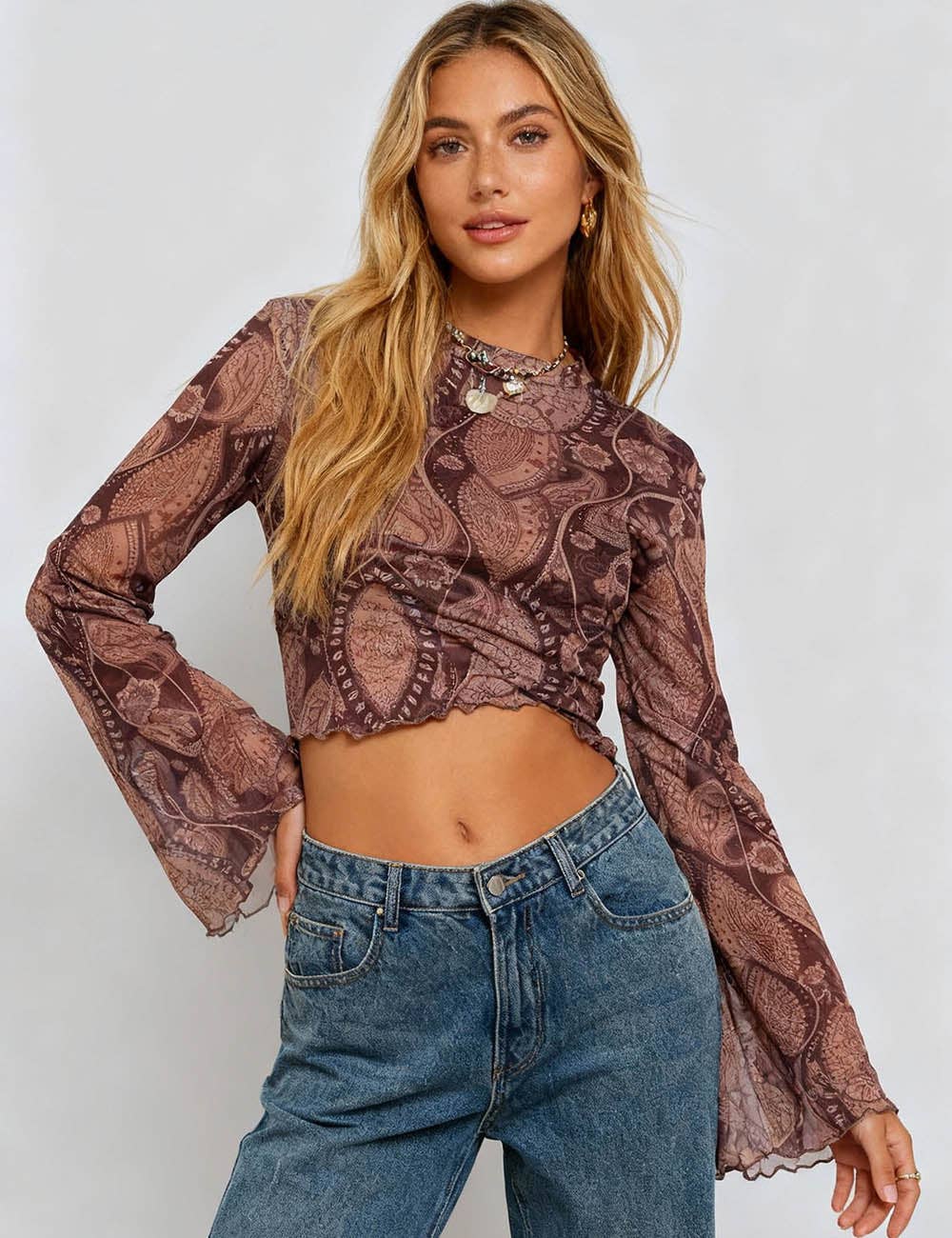 Willa Boho Mesh Crop Top - Wild Dandelion BoutiqueWilla Boho Mesh Crop TopWild Dandelion Boutique