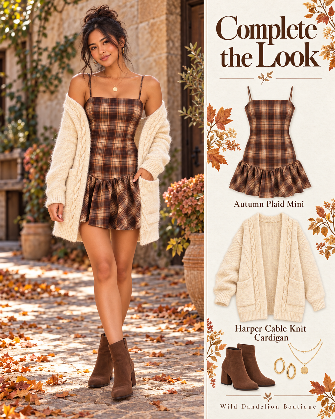 Autumn Plaid Mini Dress