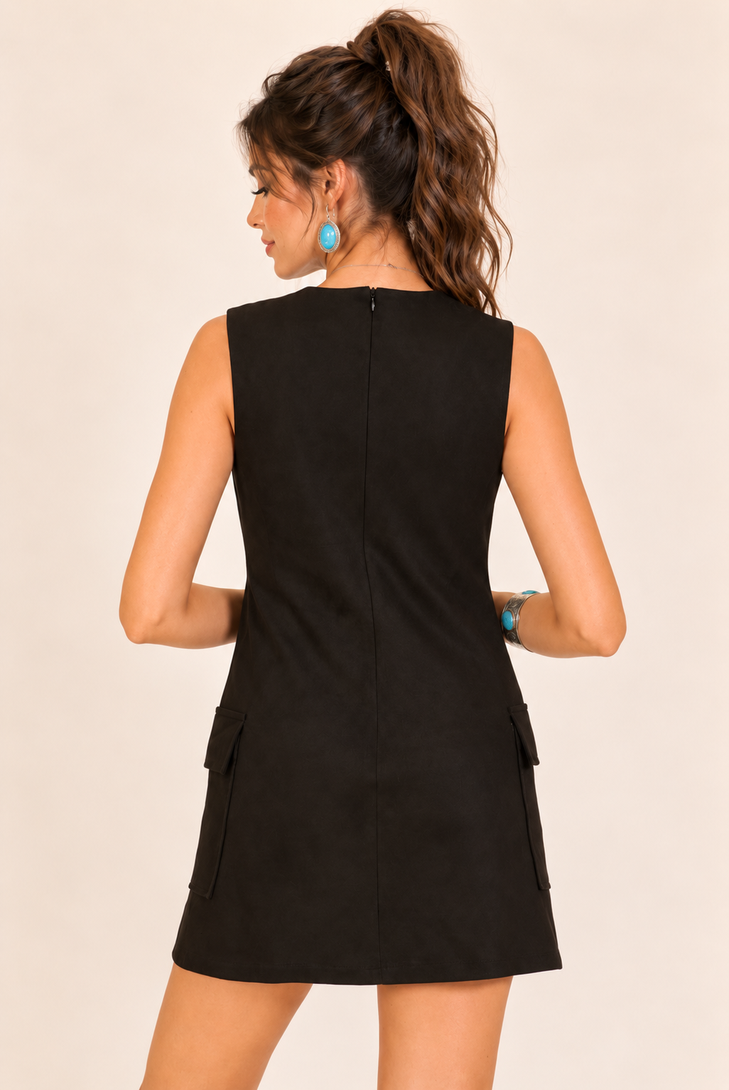 Priscilla Suede Lace Up Mini Dress