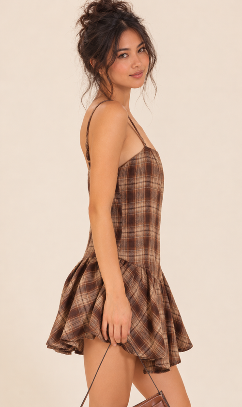 Autumn Plaid Mini Dress