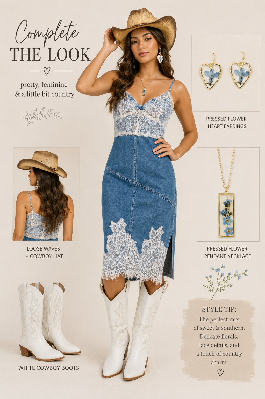 Vestido midi vaquero Norma Jean Lace