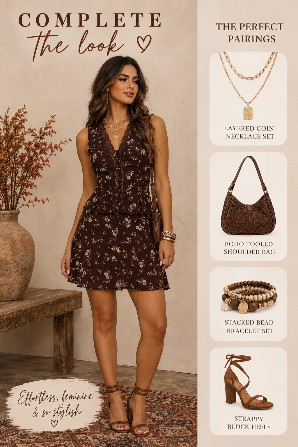 Emmy Floral Lace Trim Skirt
