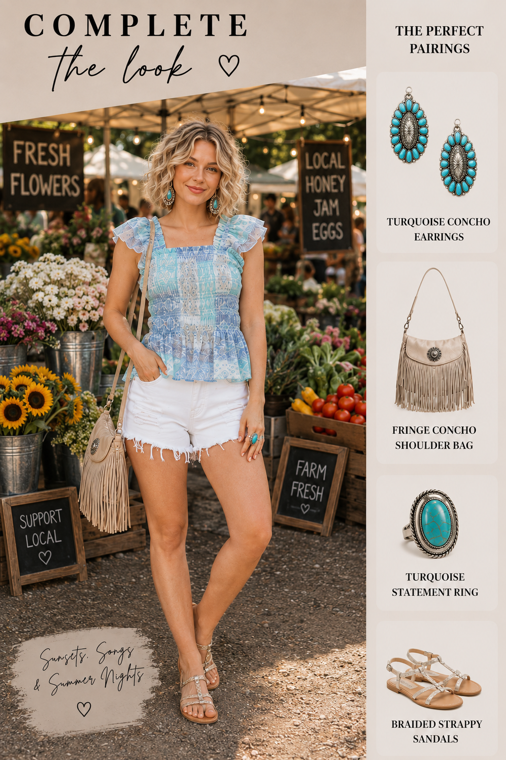 Top peplum fruncido Raelynn de gasa con volantes y patchwork