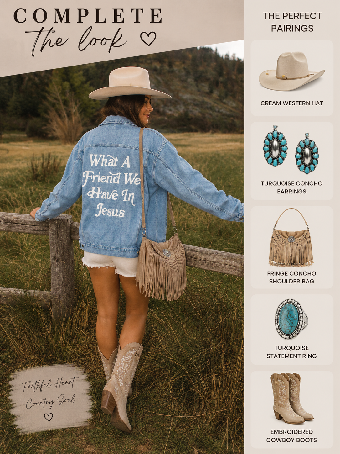 Chaqueta de Mezclilla "What a Friend In Jesus"