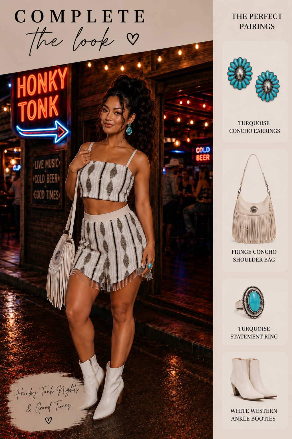 Oreanna Geo Sequin Tank with Fringe Shorts Set