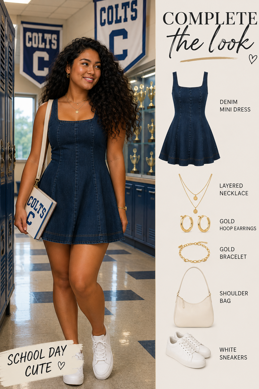 Vestido de mezclilla ajustado y con vuelo Lara Jean