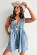 Tenille Denim Romper - Wild Dandelion BoutiqueRomperTenille Denim RomperWild Dandelion Boutique