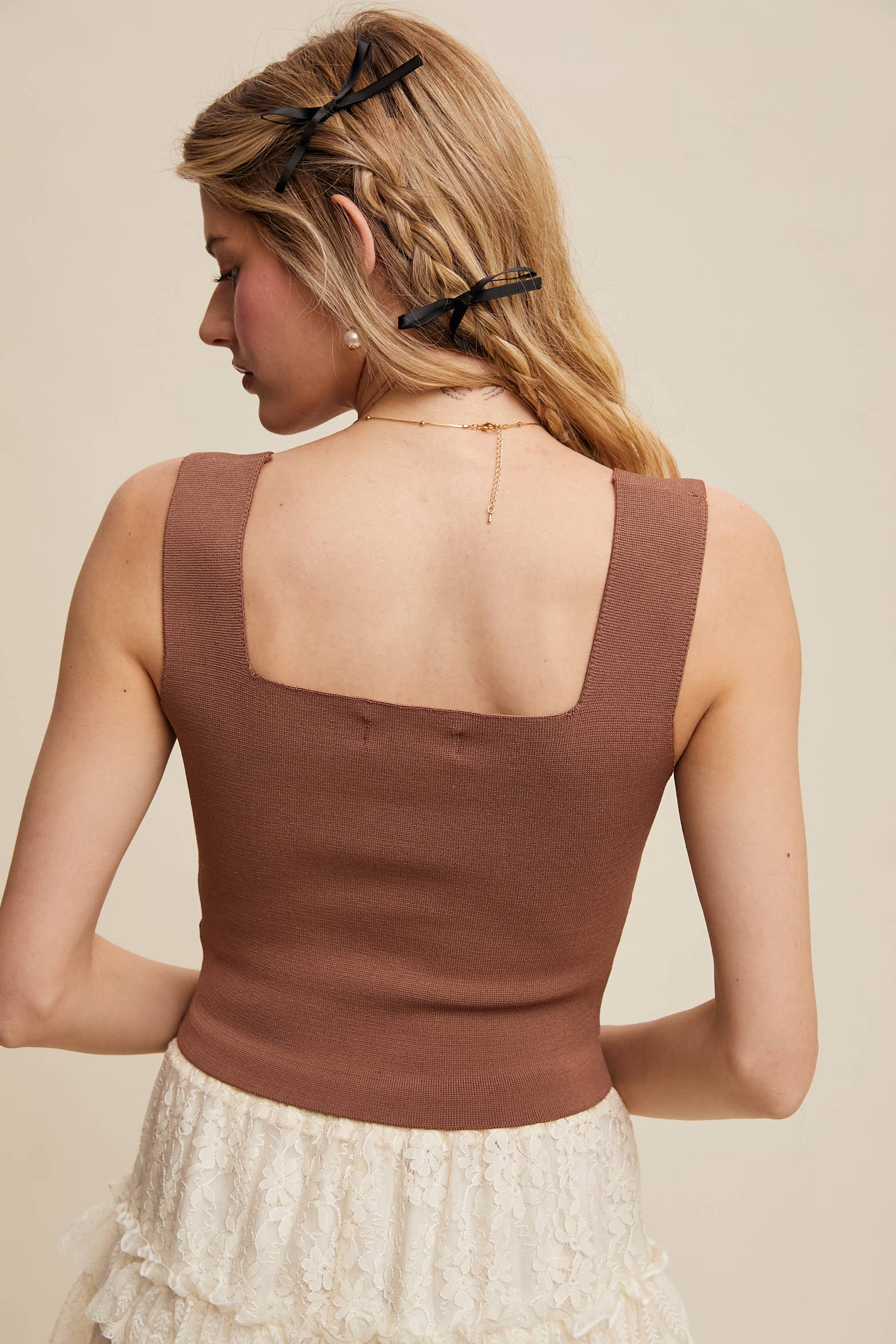 Tammy Bandage Top- Mocha - Wild Dandelion BoutiqueTopsTammy Bandage Top- MochaWild Dandelion Boutique
