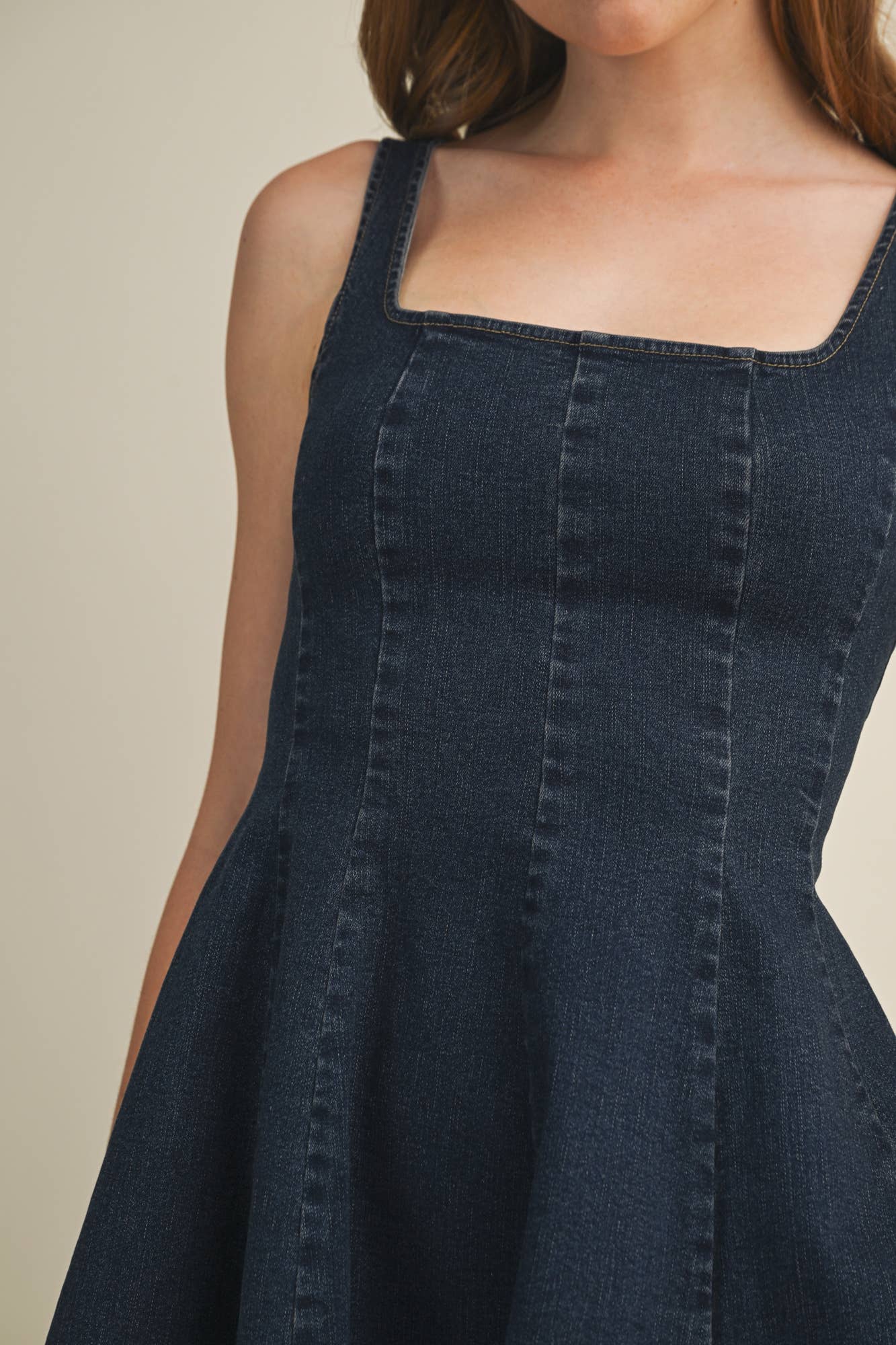 Lara Jean Fit-And-Flare Denim Dress - Wild Dandelion BoutiqueDressesLara Jean Fit-And-Flare Denim DressWild Dandelion Boutique