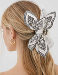 Daisy Mae Paisley Floral Print Bow Knot Hair Clip- White - Wild Dandelion BoutiqueAccessoriesDaisy Mae Paisley Floral Print Bow Knot Hair Clip- WhiteWild Dandelion Boutique