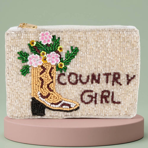 Country Girl Cowboy Boot Beaded Pouch - Wild Dandelion BoutiqueAccessoriesCountry Girl Cowboy Boot Beaded PouchWild Dandelion Boutique