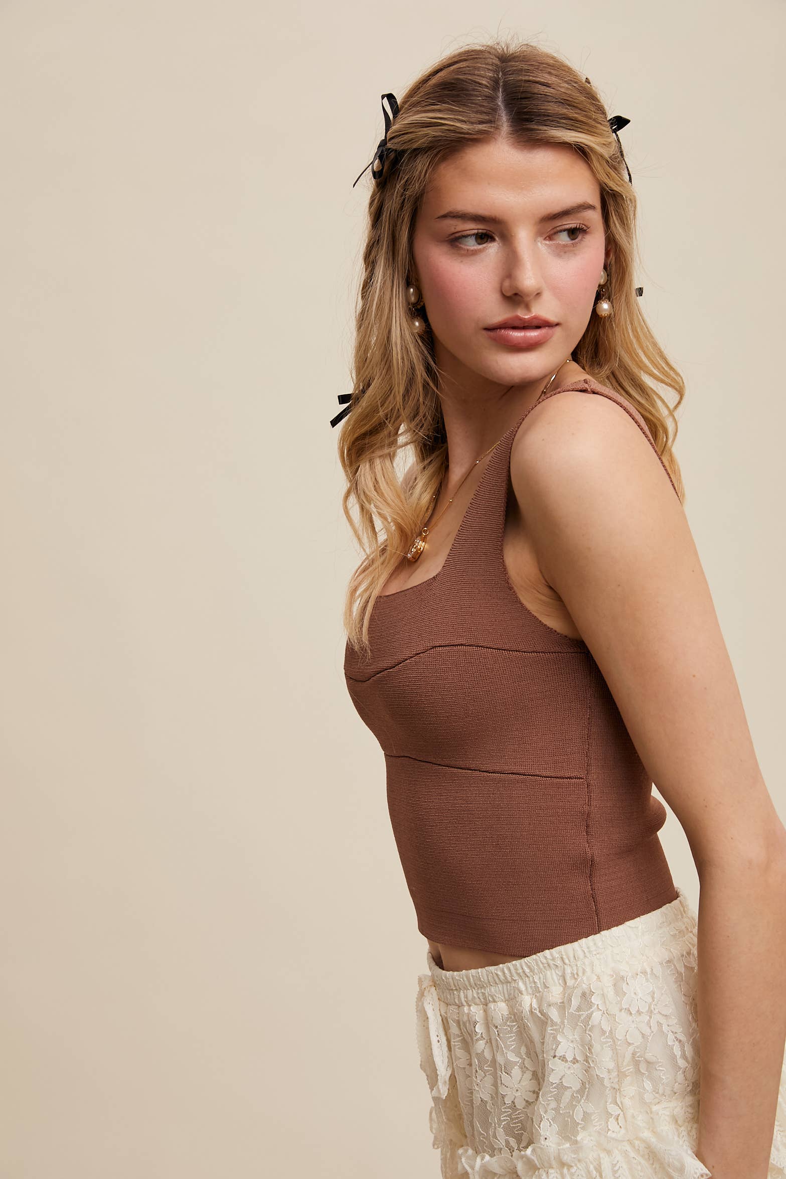 Tammy Bandage Top- Mocha - Wild Dandelion BoutiqueTopsTammy Bandage Top- MochaWild Dandelion Boutique